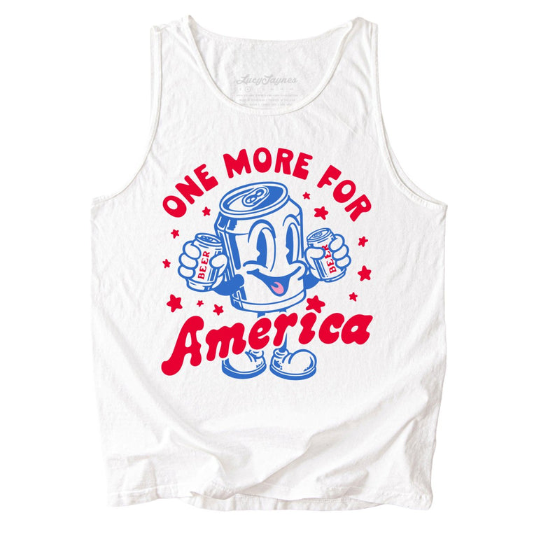 One More For America Comfort Colors Graphic Tank Top - White