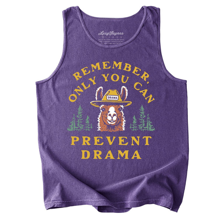 Only You Can Prevent Drama Comfort Colors Graphic Tank Top - Grape