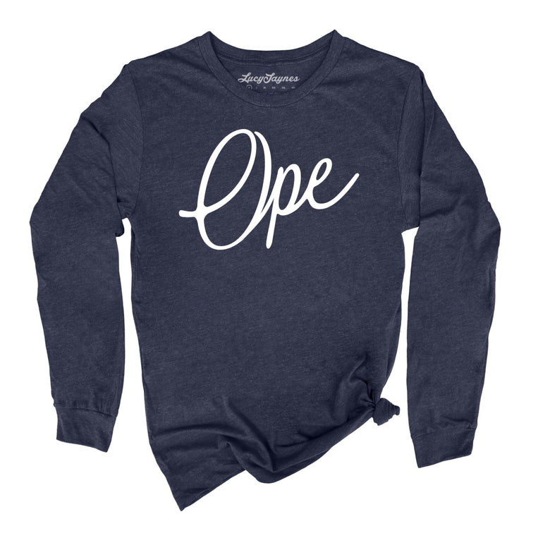 Ope Script - Heather Navy - Full Front