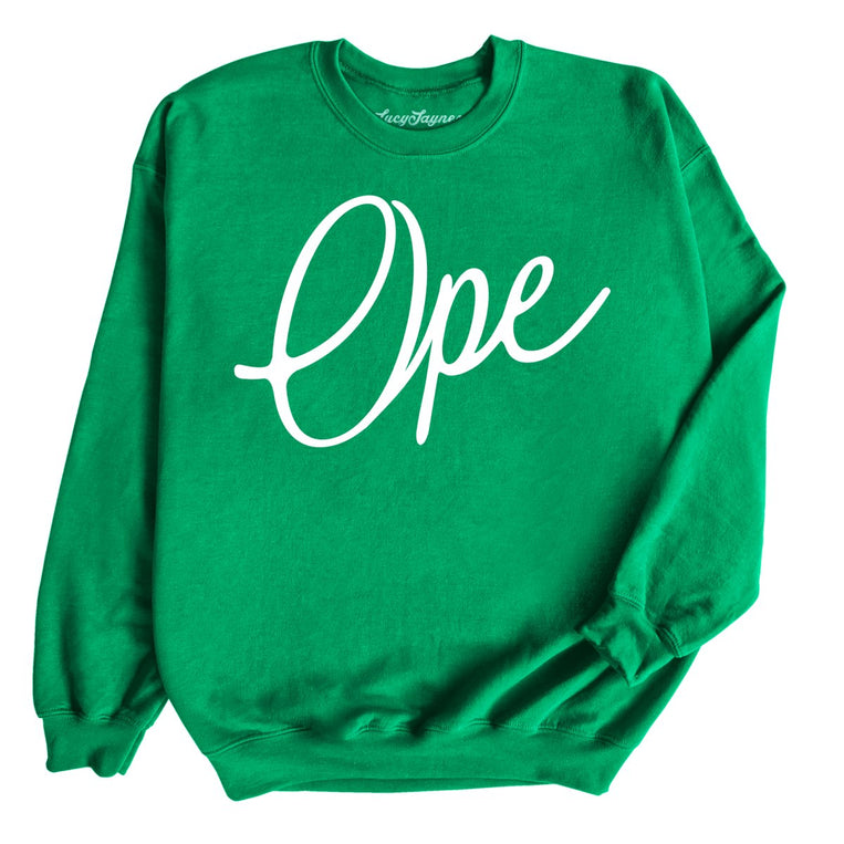 Ope Script - Irish Green - Full Front