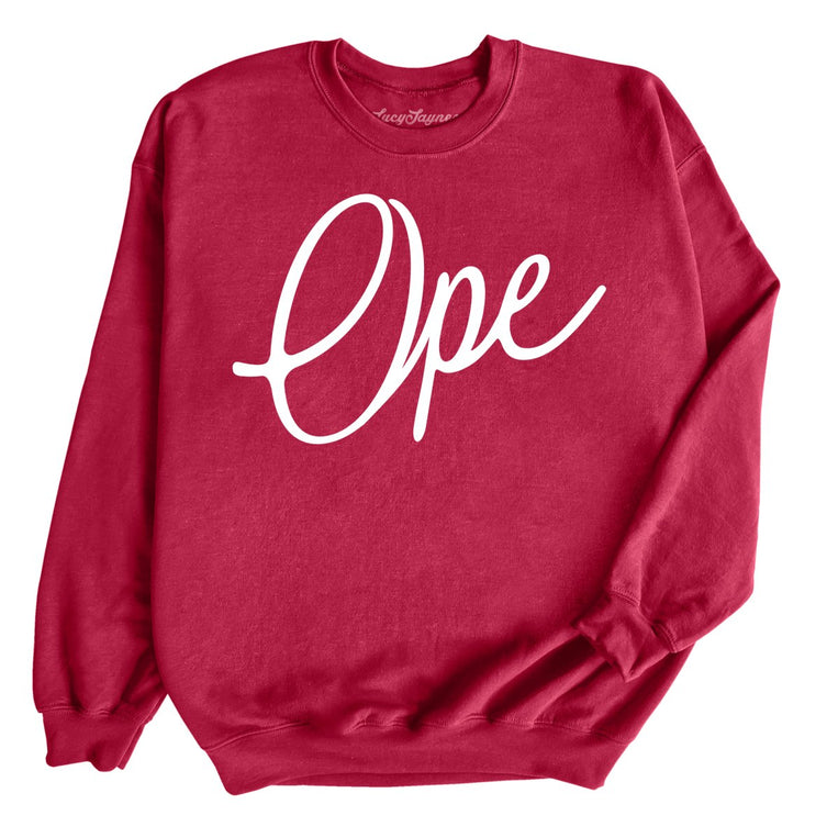 Ope Script - Cardinal Red - Full Front