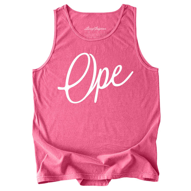 Ope Script Comfort Colors Graphic Tank Top - Crunchberry
