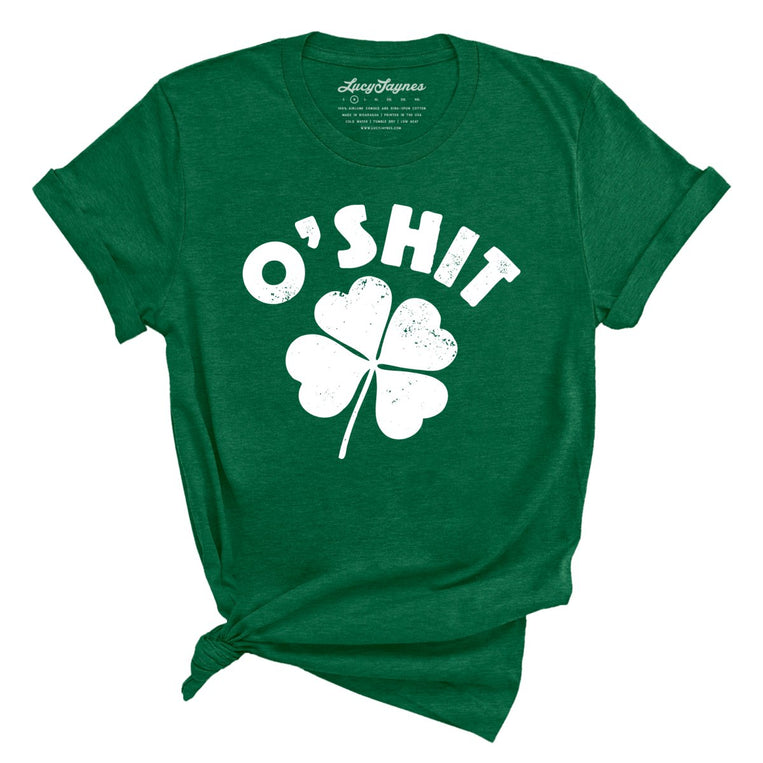 O'shit - Heather Grass Green - Full Front