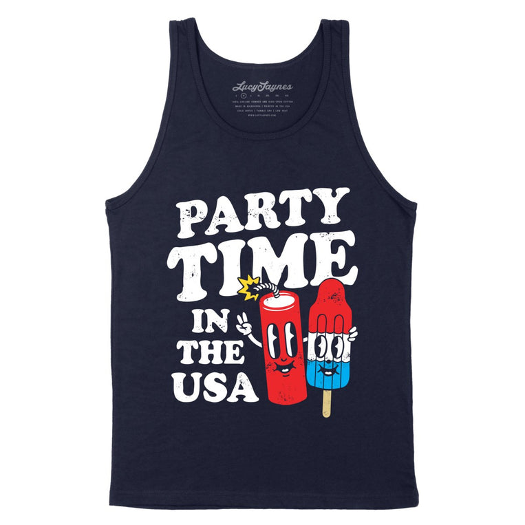 Party Time In The USA - Navy - Unisex Tank Top