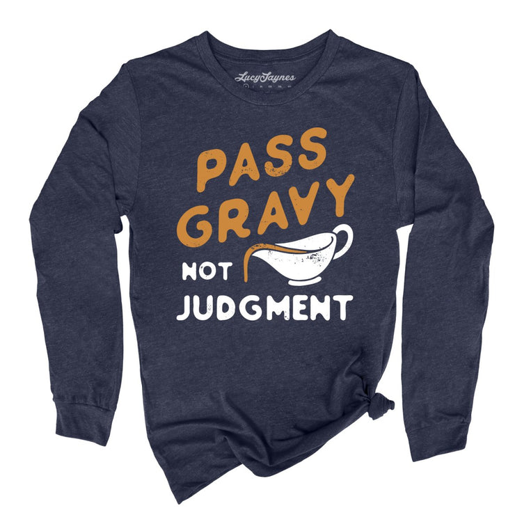 Pass Gravy Not Judgment - Heather Navy - Full Front