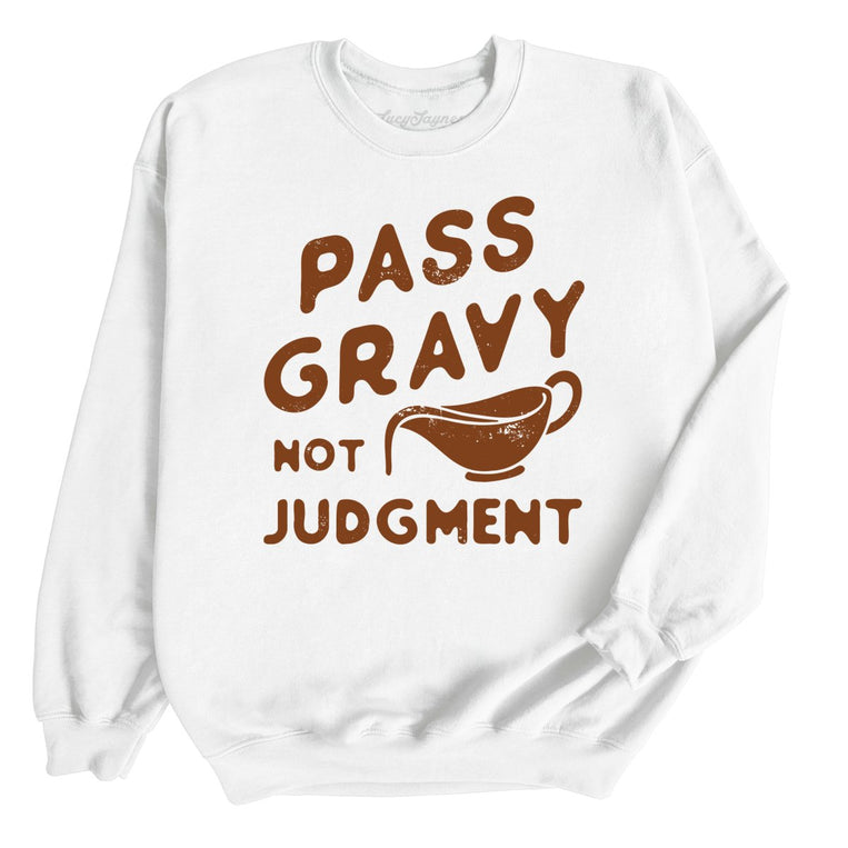 Pass Gravy Not Judgment - White - Full Front