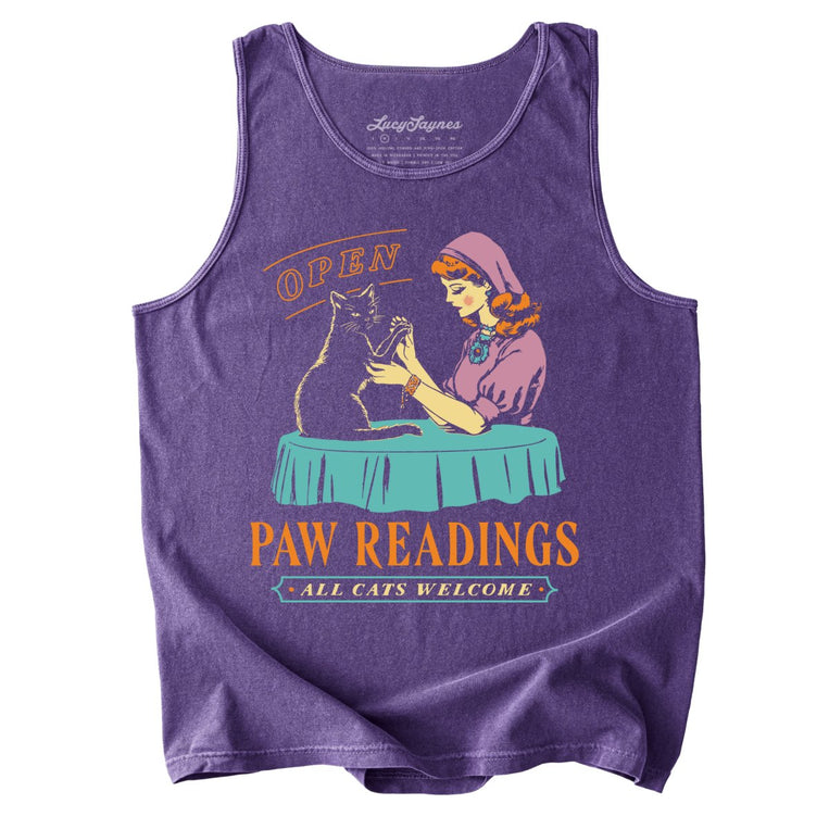 Paw Readings Comfort Colors Graphic Tank Top - Grape