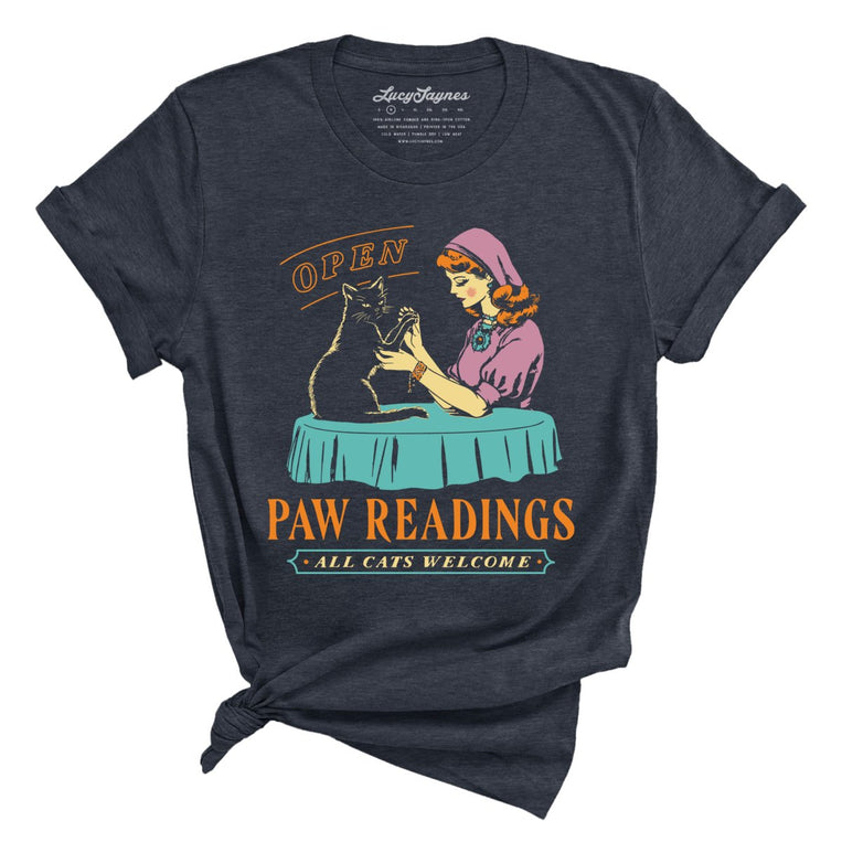 Paw Readings - Heather Navy - Full Front