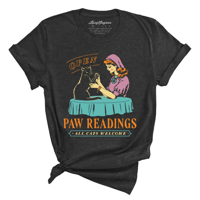 Paw Readings - Dark Grey Heather - Full Front