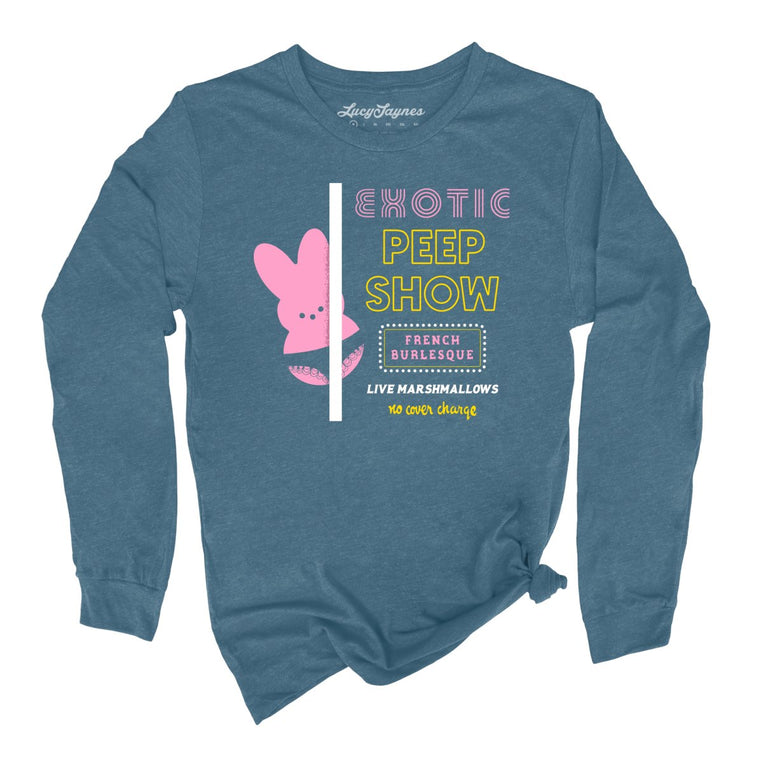 Peep Show - Heather Deep Teal - Unisex Long Sleeve T-Shirt