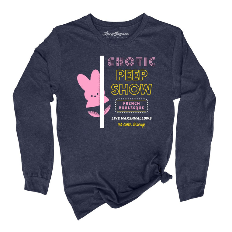 Peep Show - Heather Navy - Unisex Long Sleeve T-Shirt