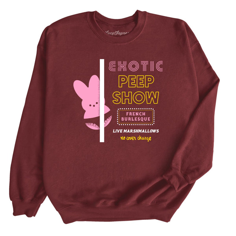 Peep Show - Maroon - Unisex Sweatshirt