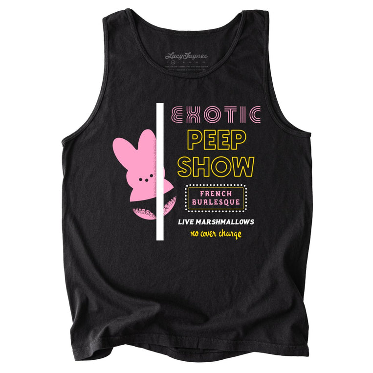 Peep Show Comfort Colors Graphic Tank Top - Black