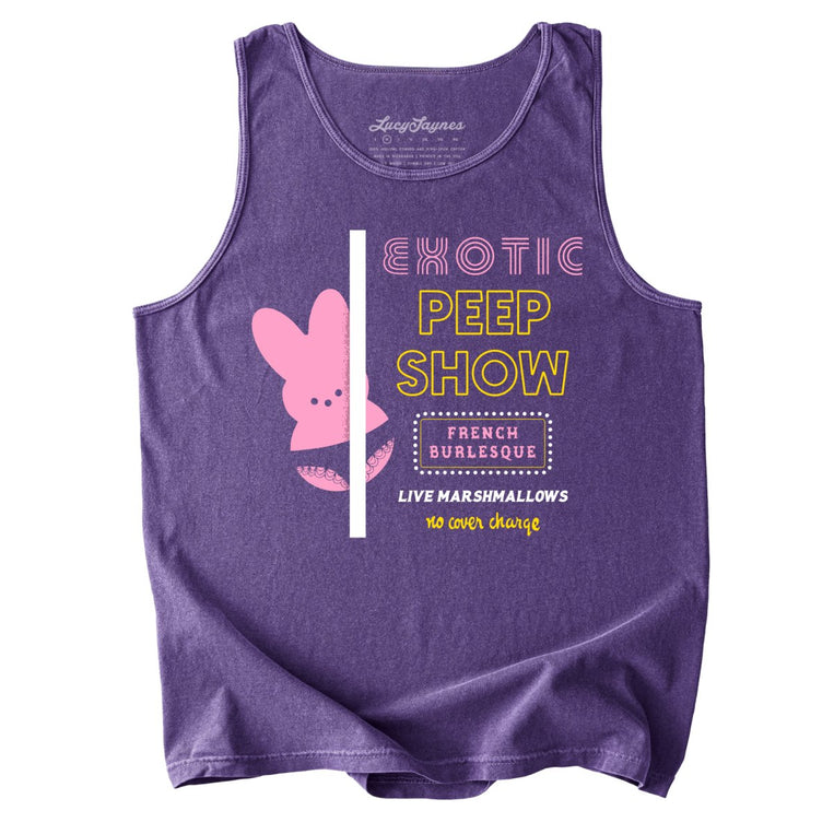 Peep Show Comfort Colors Graphic Tank Top - Grape