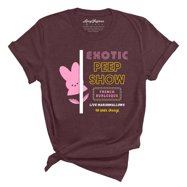 Peep Show - Heather Maroon - Unisex T-Shirt