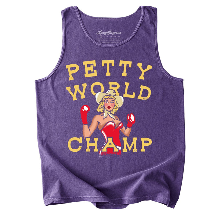 Petty World Champ Comfort Colors Graphic Tank Top - Grape