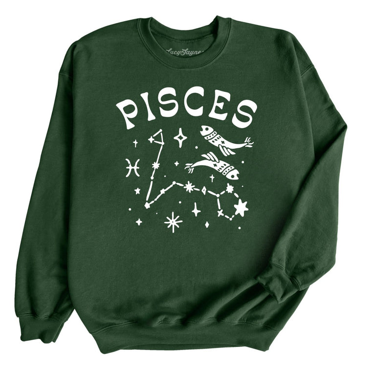 Pisces - Forest Green - Unisex Sweatshirt