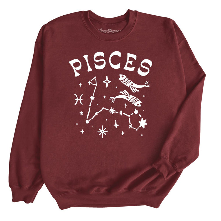 Pisces - Maroon - Unisex Sweatshirt