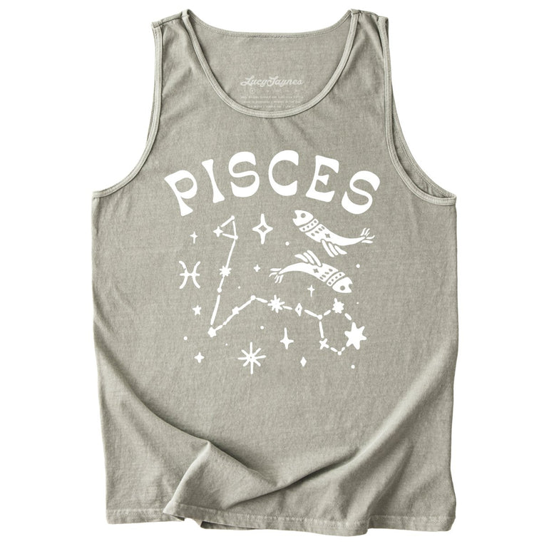 Pisces Comfort Colors Graphic Tank Top - Sandstone