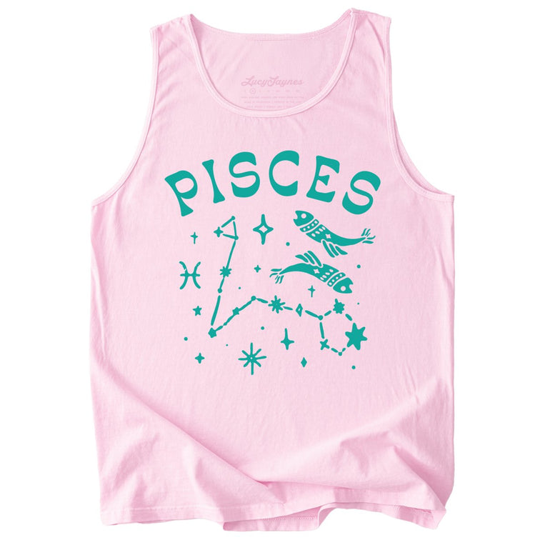 Pisces Comfort Colors Graphic Tank Top - Blossom