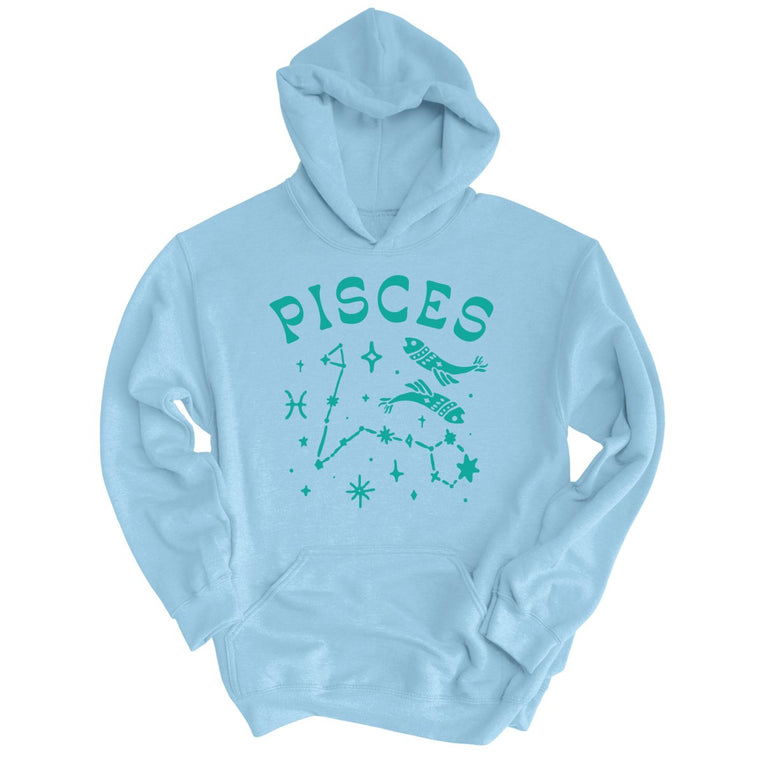 Pisces - Light Blue - Unisex Hoodie