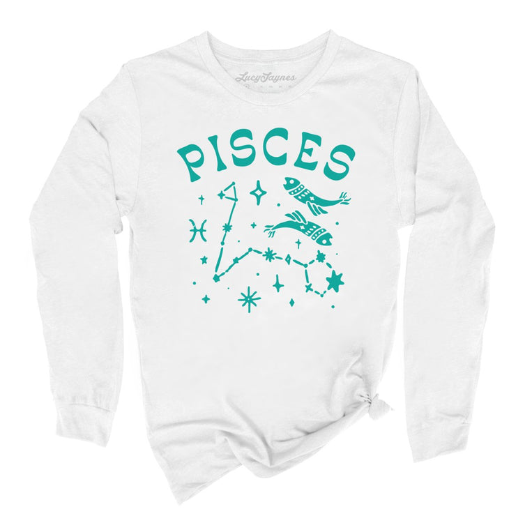 Pisces - White - Unisex Long Sleeve T-Shirt