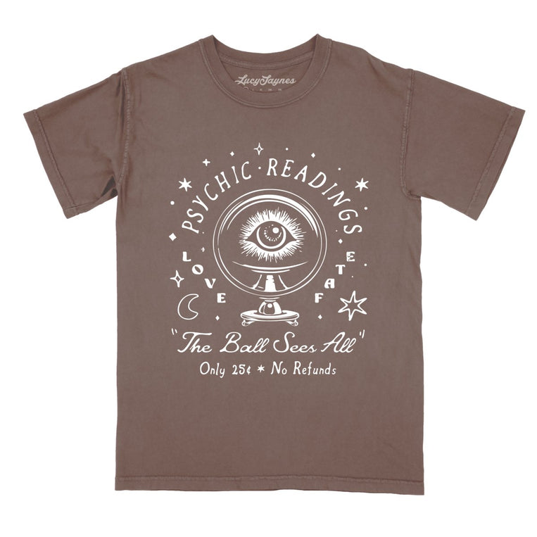 Psychic Readings Comfort Colors Graphic Tee - Espresso