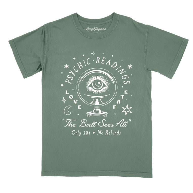 Psychic Readings Comfort Colors Graphic Tee - Moss