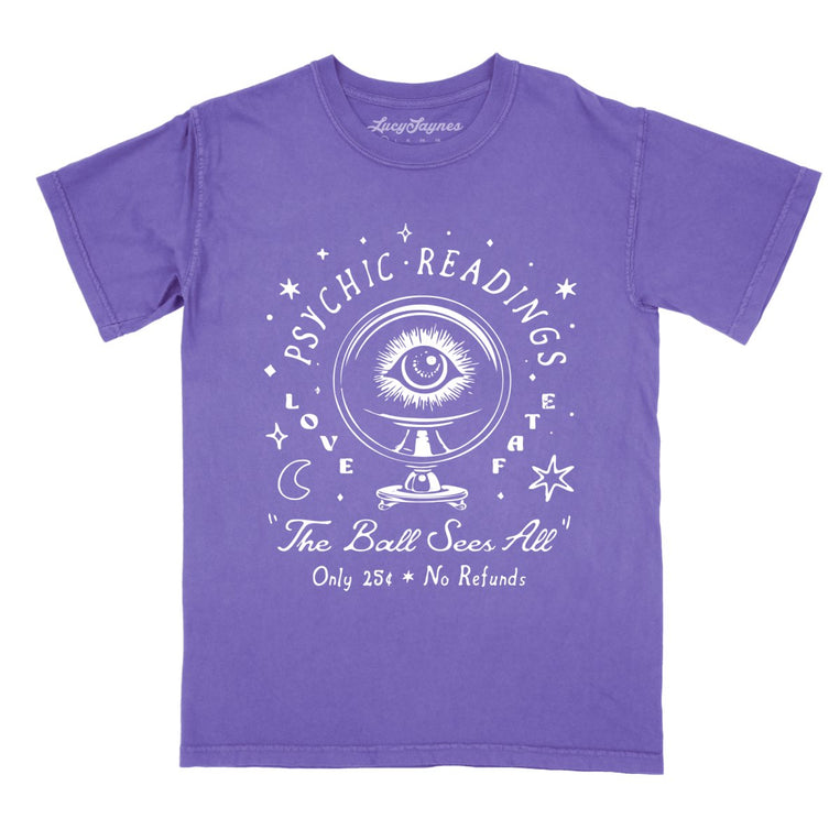 Psychic Readings Comfort Colors Graphic Tee - Violet