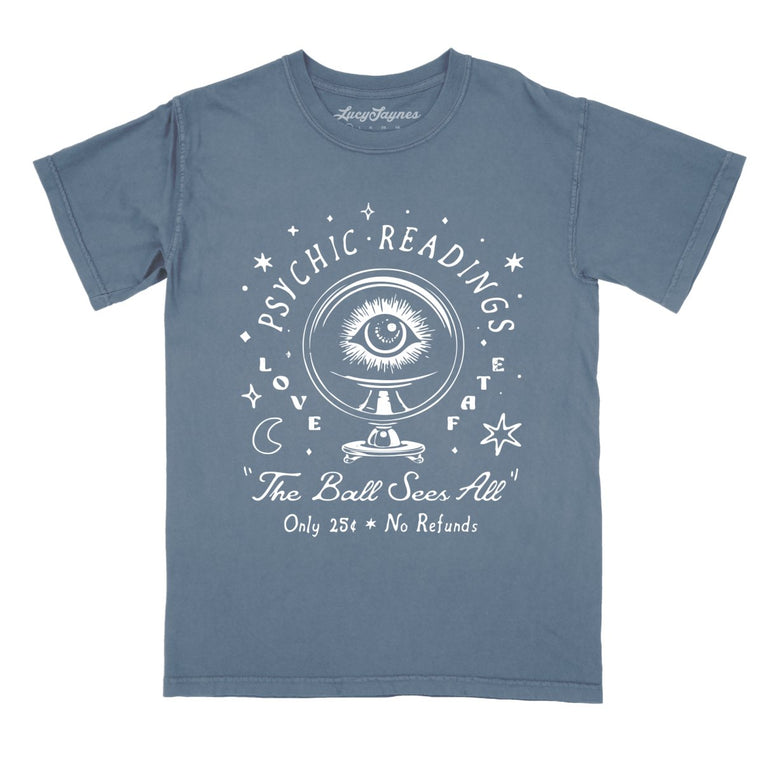 Psychic Readings Comfort Colors Graphic Tee - Blue Jean