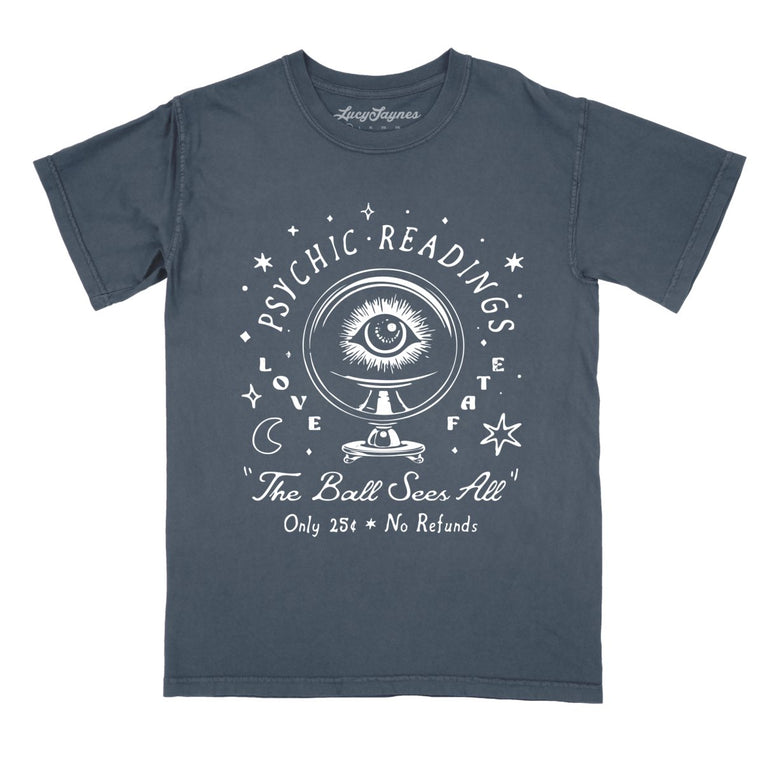 Psychic Readings Comfort Colors Graphic Tee - Denim