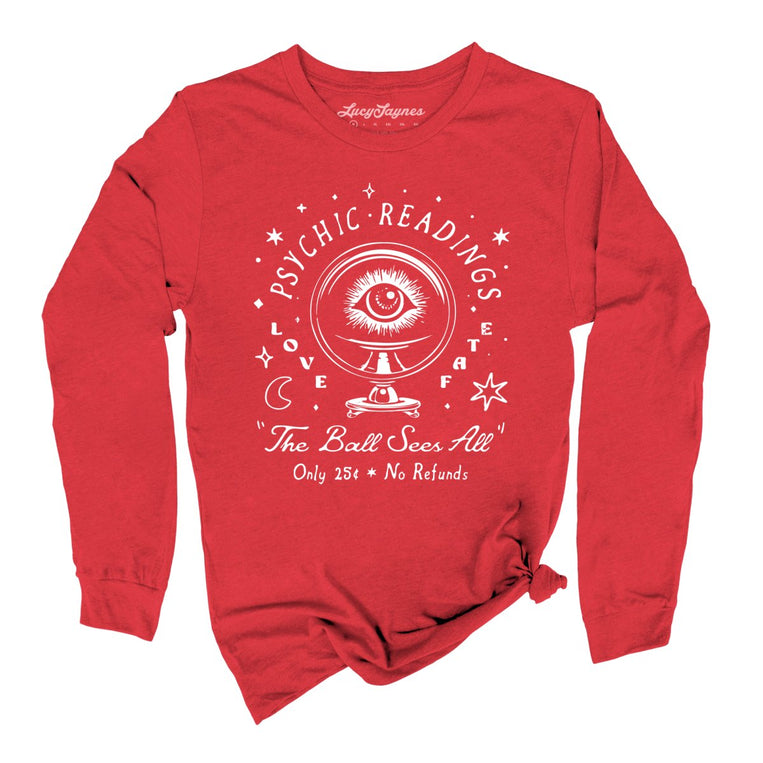 Psychic Readings - Red - Unisex Long Sleeve T-Shirt
