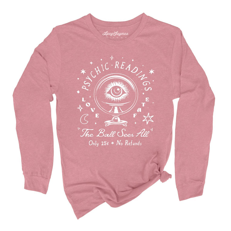 Psychic Readings - Heather Mauve - Unisex Long Sleeve T-Shirt