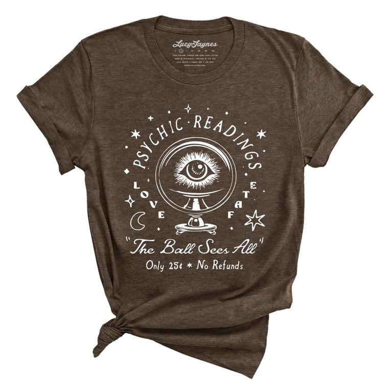 Psychic Readings Graphic Tee - Heather Brown