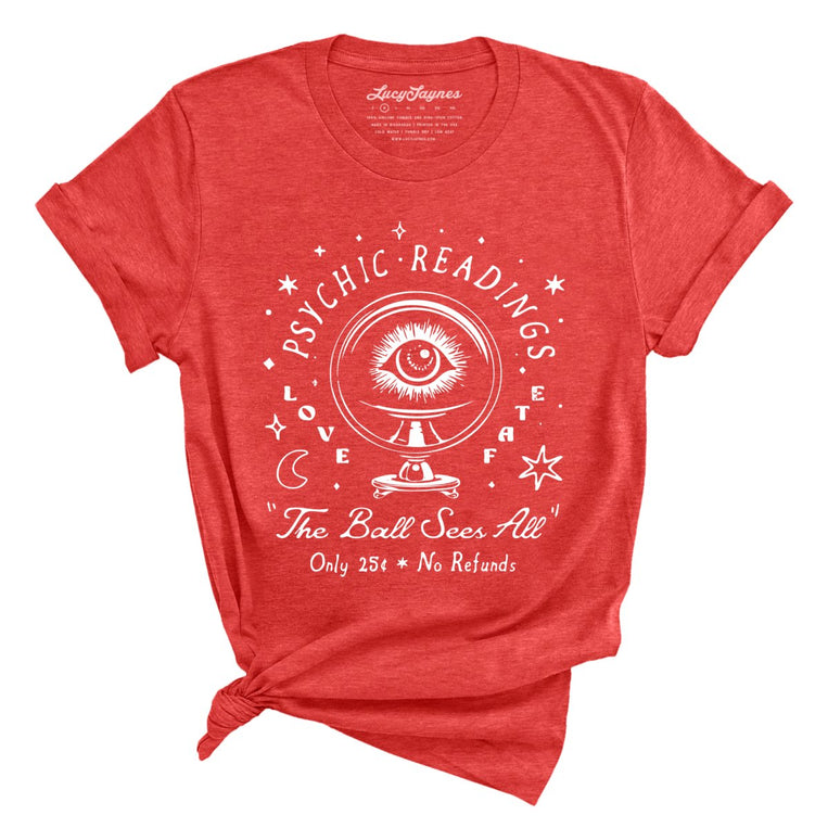 Psychic Readings Graphic Tee - Heather Red