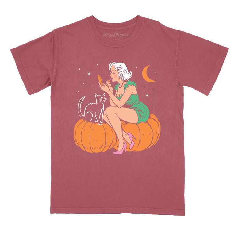 Pumpkin Pinup - Brick - Comfort Colors Tee