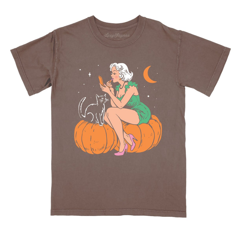 Pumpkin Pinup - Espresso - Comfort Colors Tee