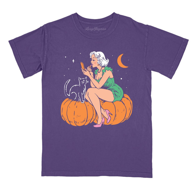 Pumpkin Pinup - Grape - Comfort Colors Tee