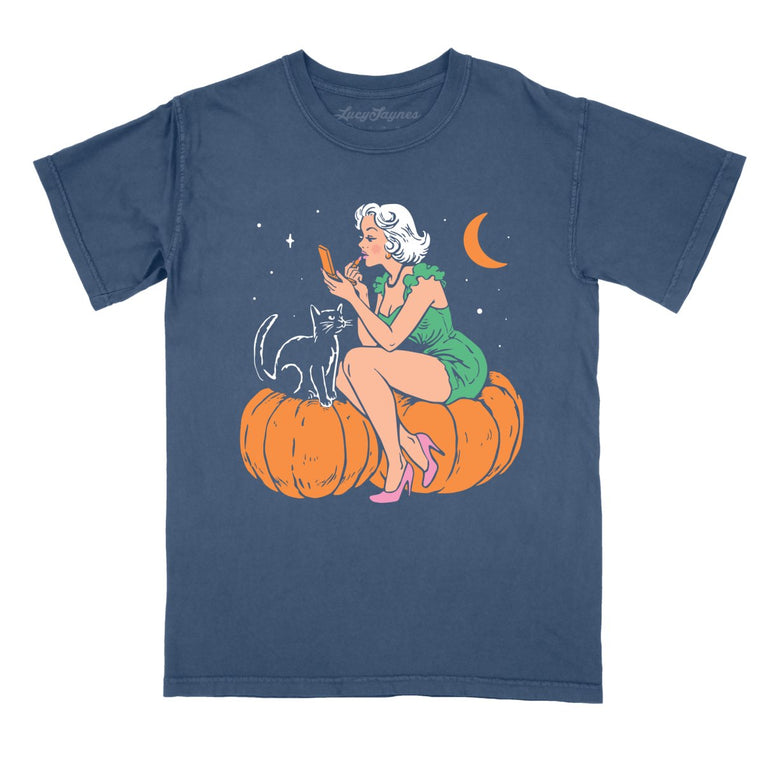 Pumpkin Pinup - Denim - Comfort Colors Tee