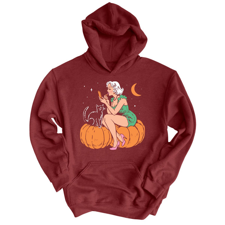 Pumpkin Pinup - Maroon - Unisex Hoodie