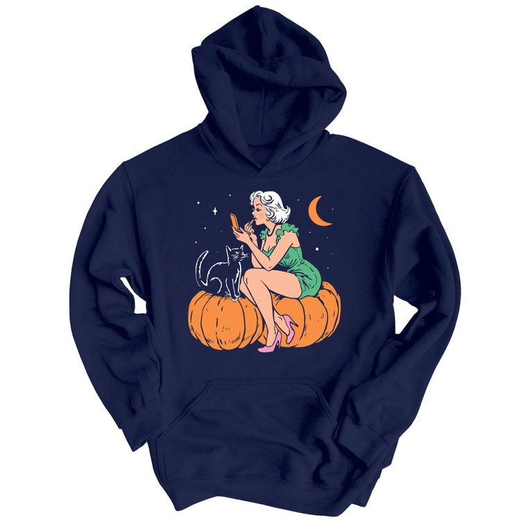 Pumpkin Pinup - Navy - Unisex Hoodie