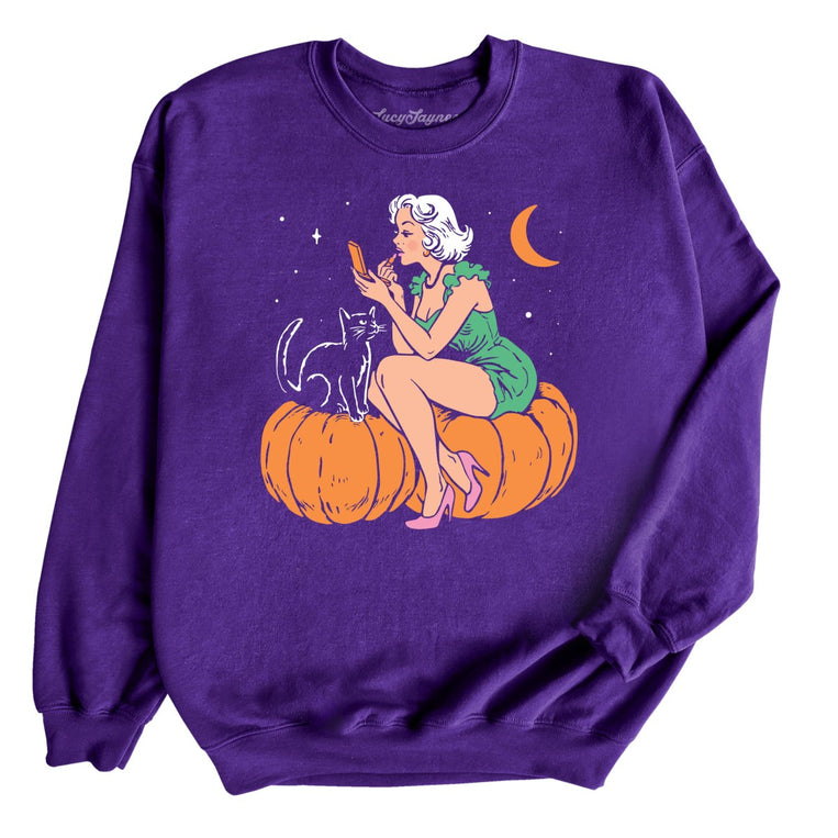 Pumpkin Pinup - Purple - Unisex Sweatshirt