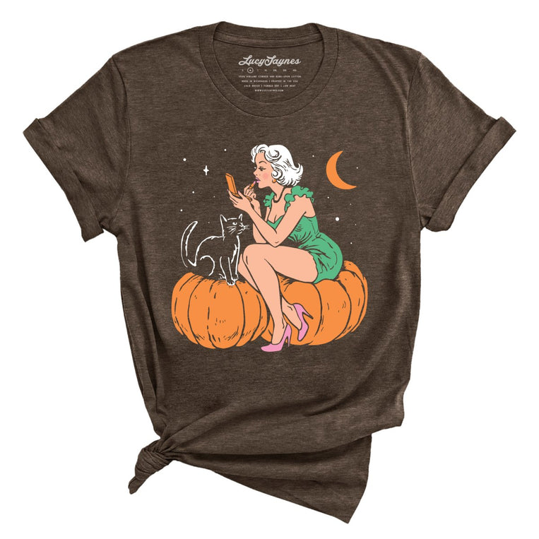 Pumpkin Pinup - Heather Brown - Unisex T-Shirt
