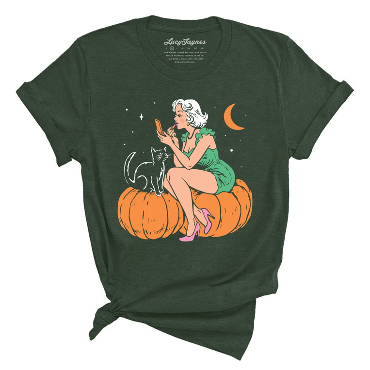 Pumpkin Pinup - Heather Forest - Unisex T-Shirt