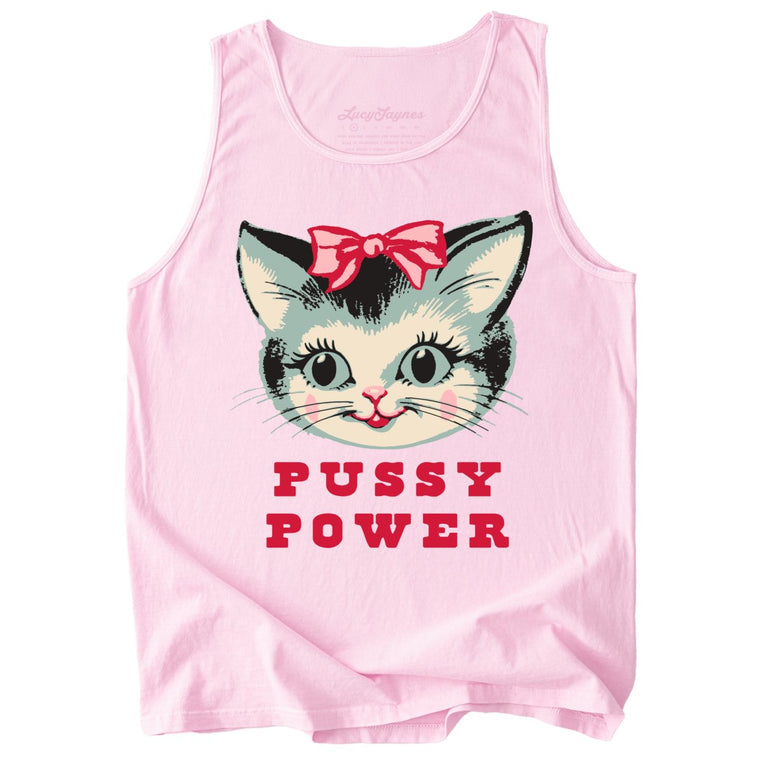 Pussy Power Comfort Colors Graphic Tank Top - Blossom