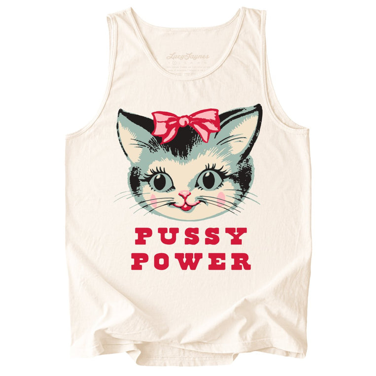 Pussy Power Comfort Colors Graphic Tank Top - Ivory