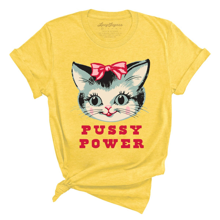Pussy Power - Heather Yellow - Full Front