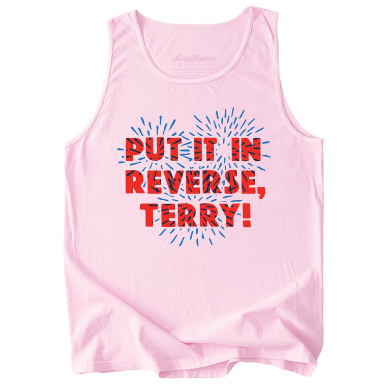 Put It In Reverse Terry Comfort Colors Graphic Tank Top - Blossom
