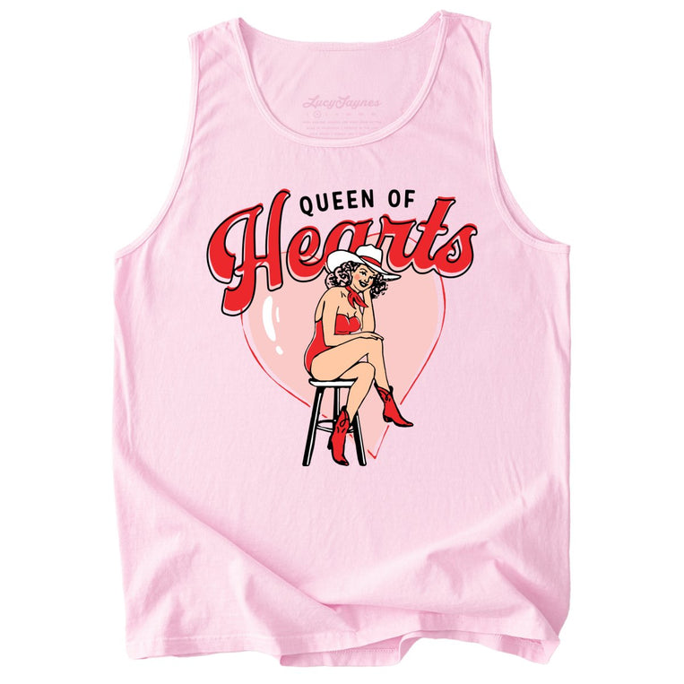 Queen Of Hearts Comfort Colors Graphic Tank Top - Blossom