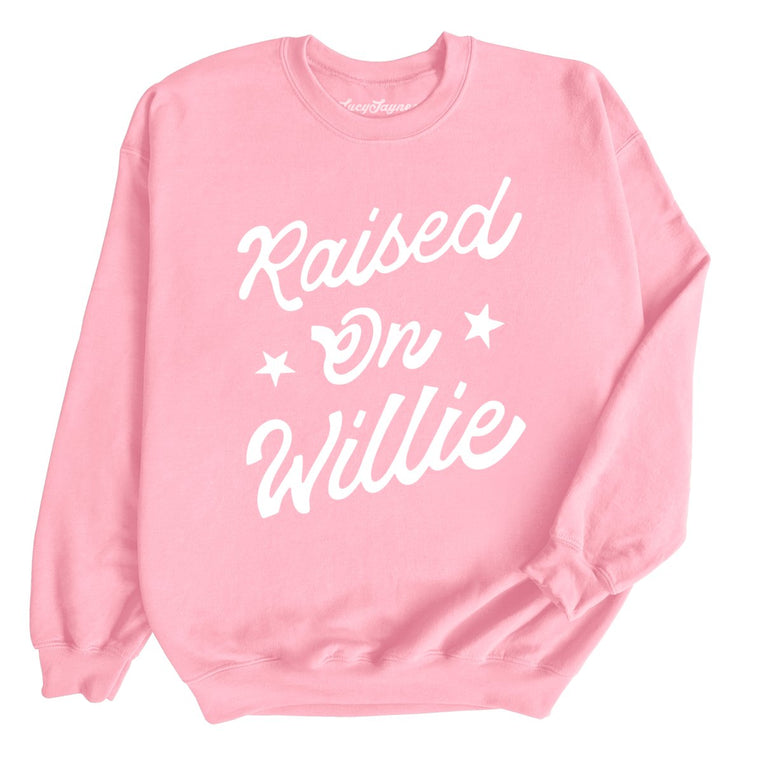 Raised on Willie - Light Pink - Full Front